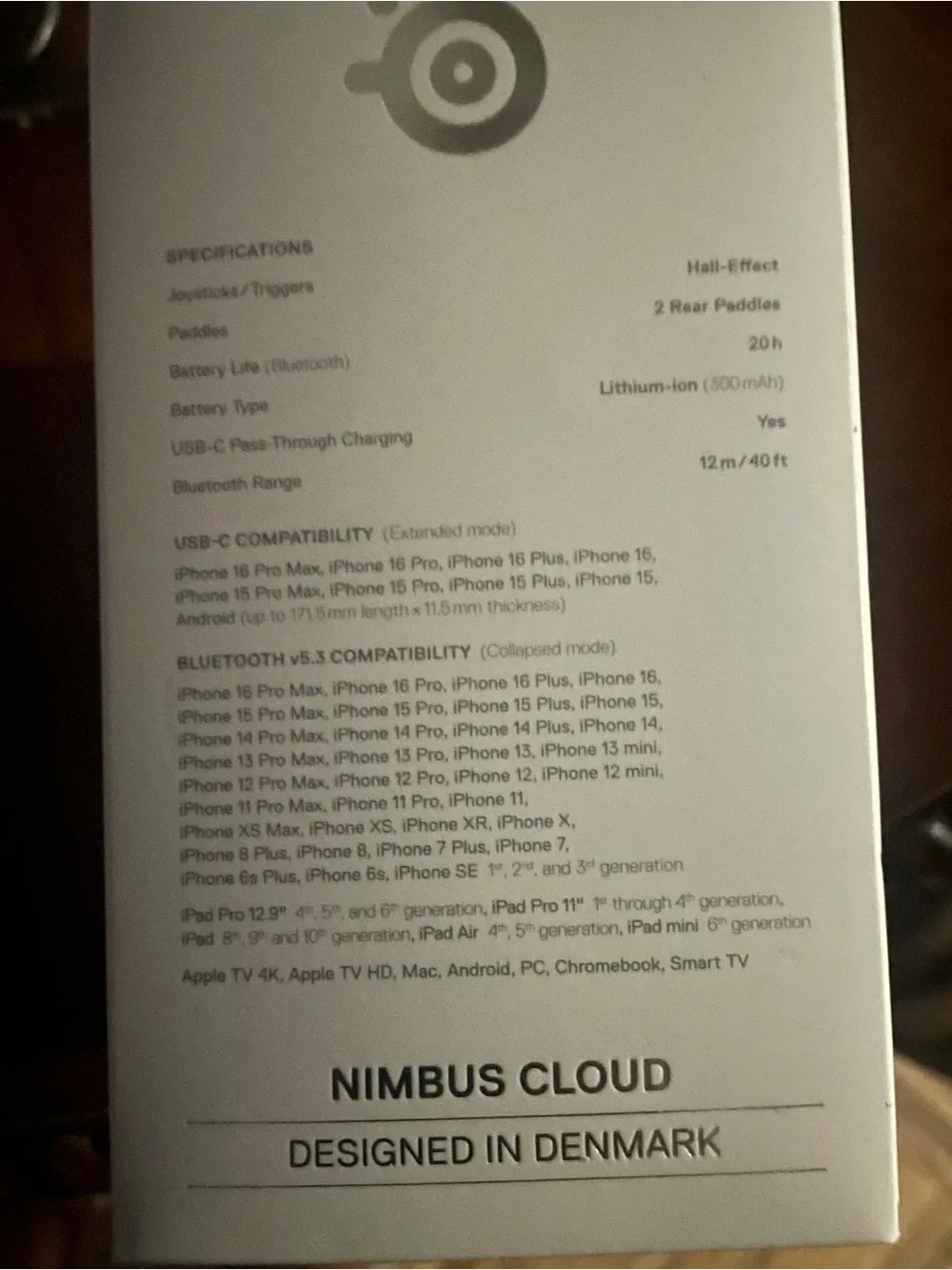 SteelSeries Nimbus Cloud Wireless Gaming Controller - Black